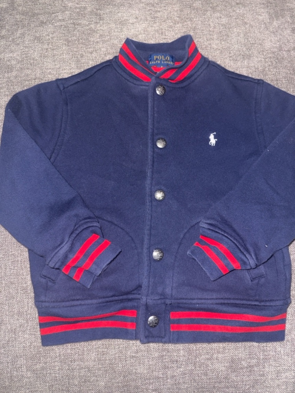 Polo by Ralph Lauren Navy Jacket with Red Stripe Details